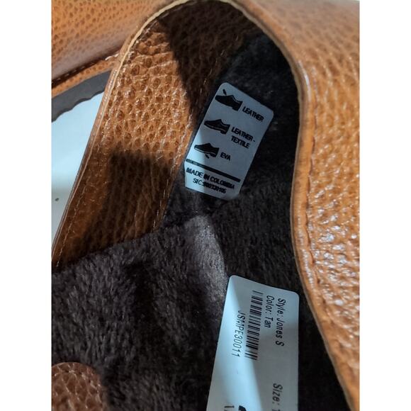 Beckett Simonon Mens Jones Slippers Size 11 Tan Pebbled Leather New Without Tags - Picture 11 of 12